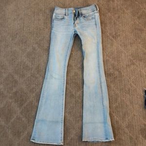 American Eagle light wash flare jeans